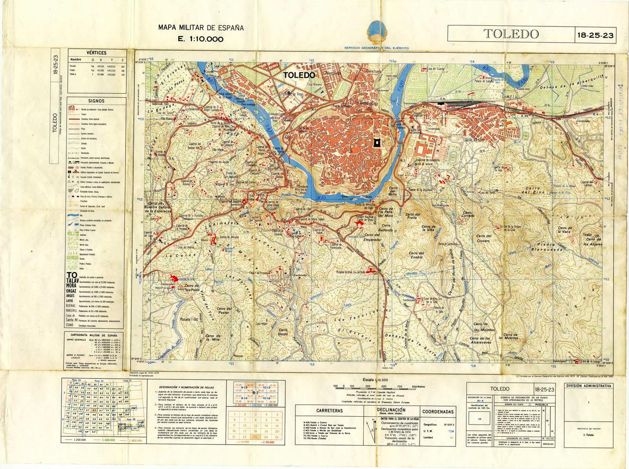 Mapa militar de España : Toledo 18-25-23 / formado por el Servicio Geográfico del Ejército.-. [Imagen]