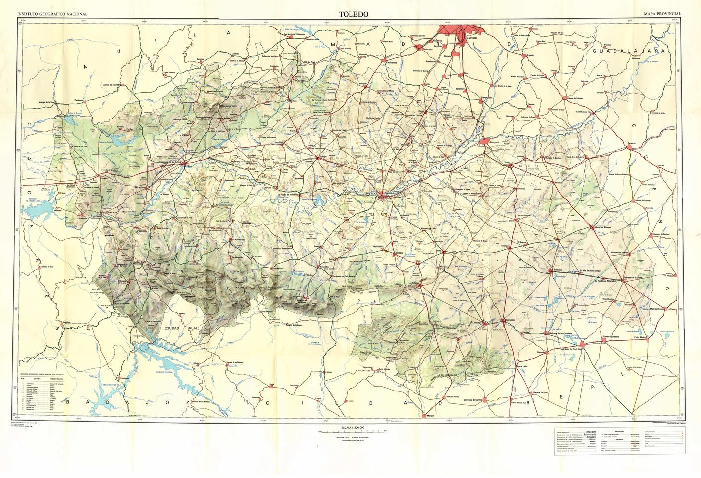 Toledo : Mapa provincial / formado y publicado por el Instituto Geográfico Nacional.-. [Imagen]